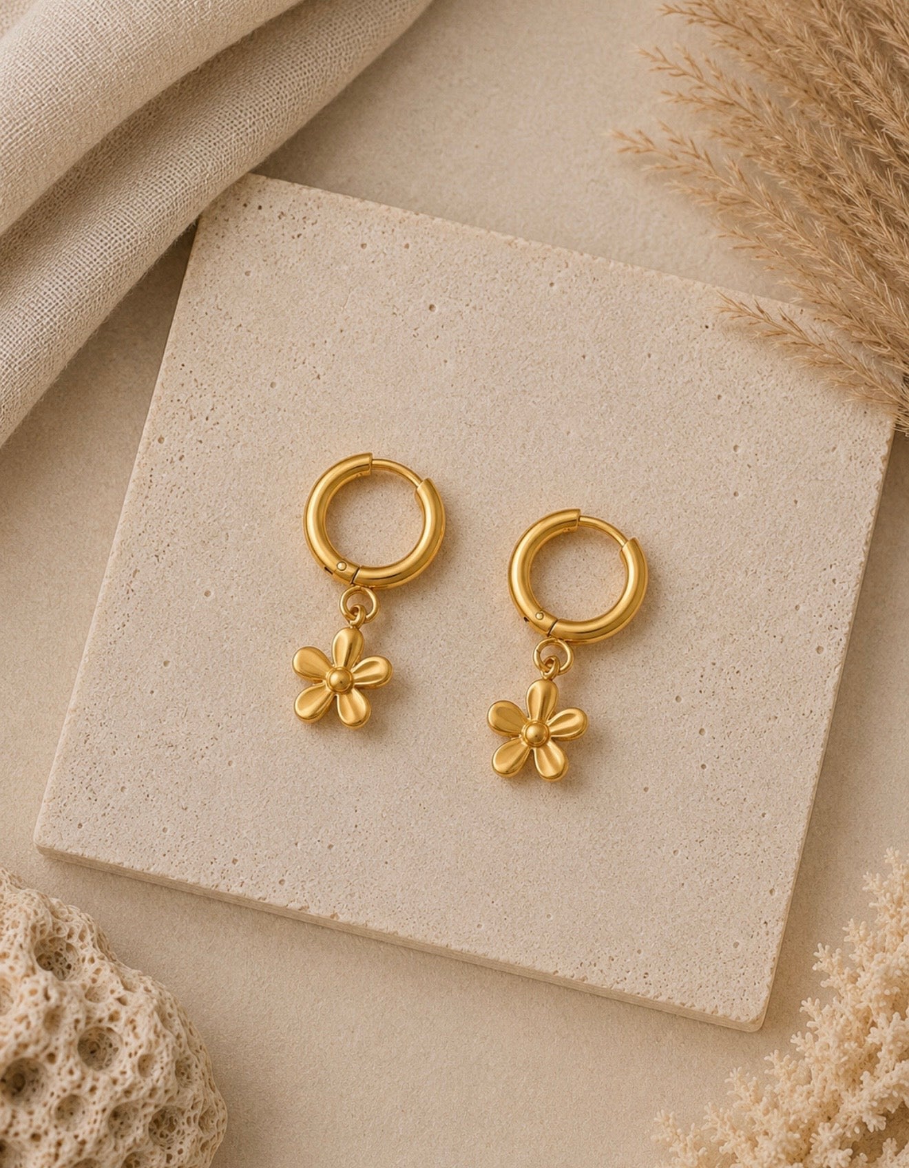 dainty pua huggie earrings