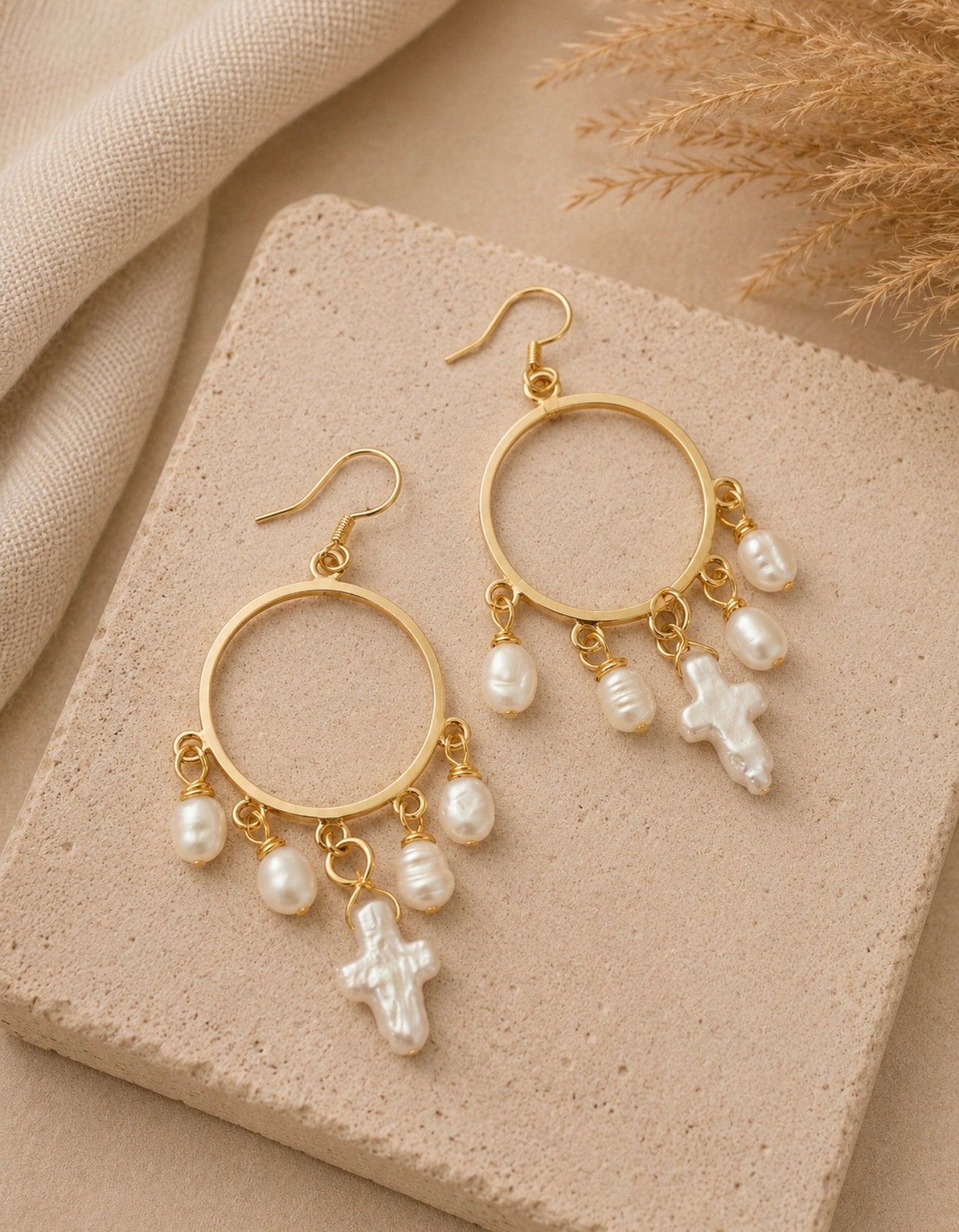 cross chandelier earrings