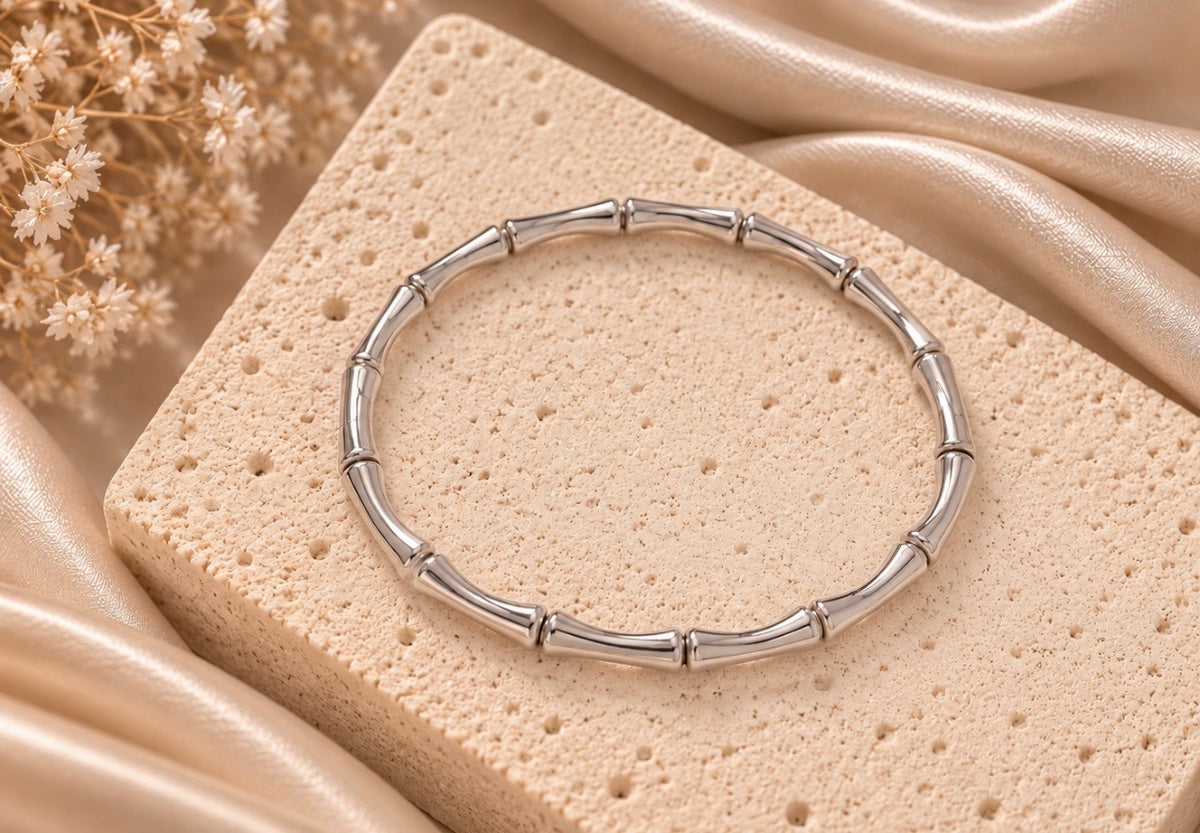 bamboo bangle silver