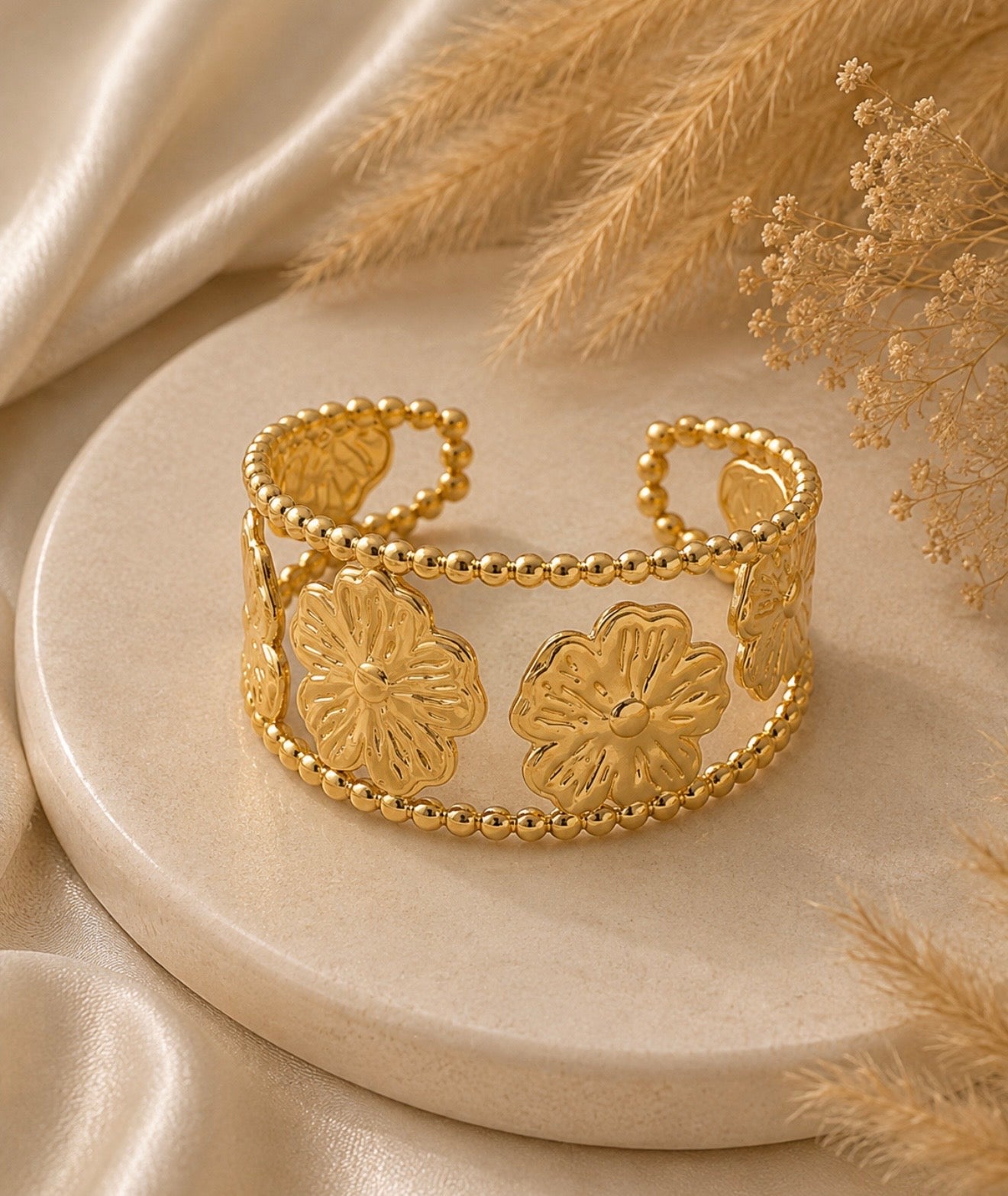 boho hibiscus cuff
