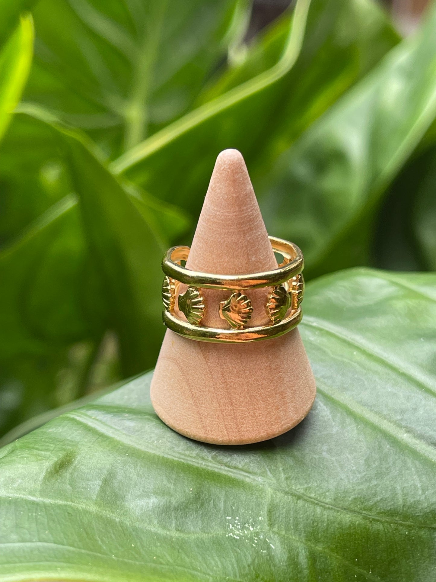 golden shell ring