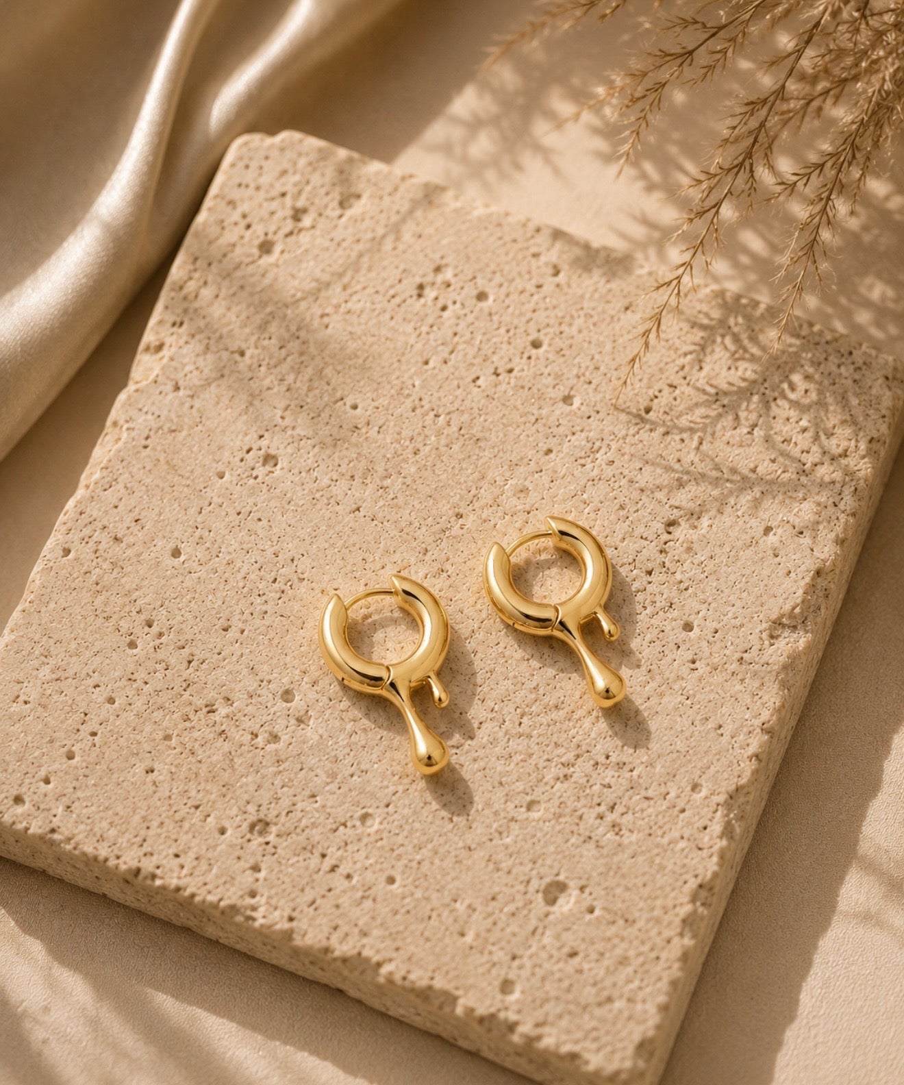 drip drop huggie earrings