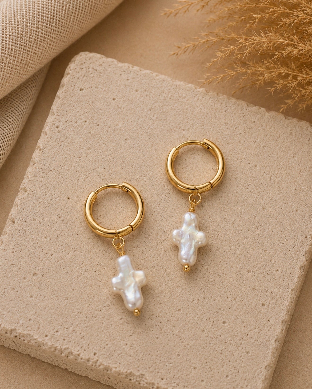 pearl cross huggies
