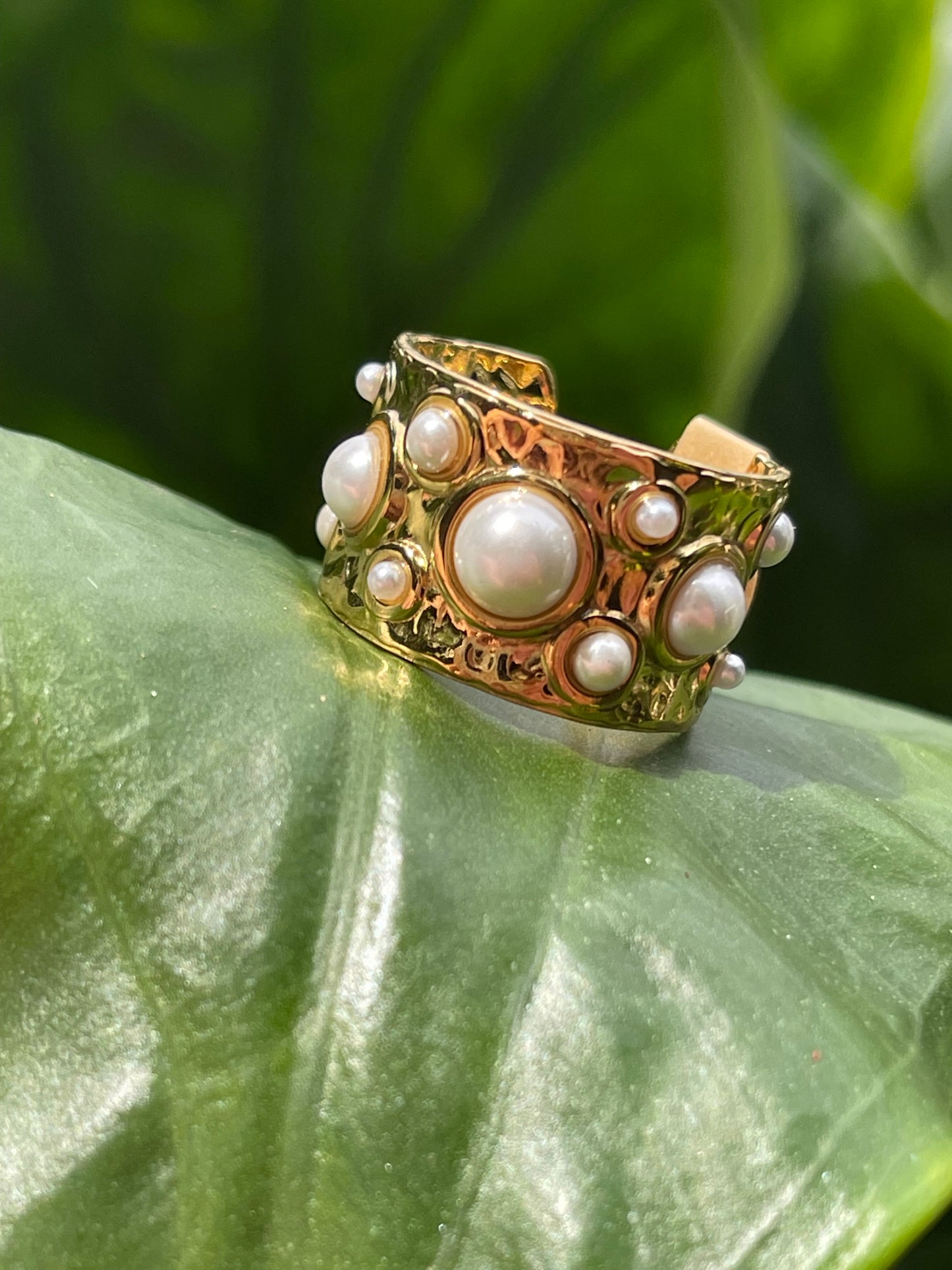 golden coral ring