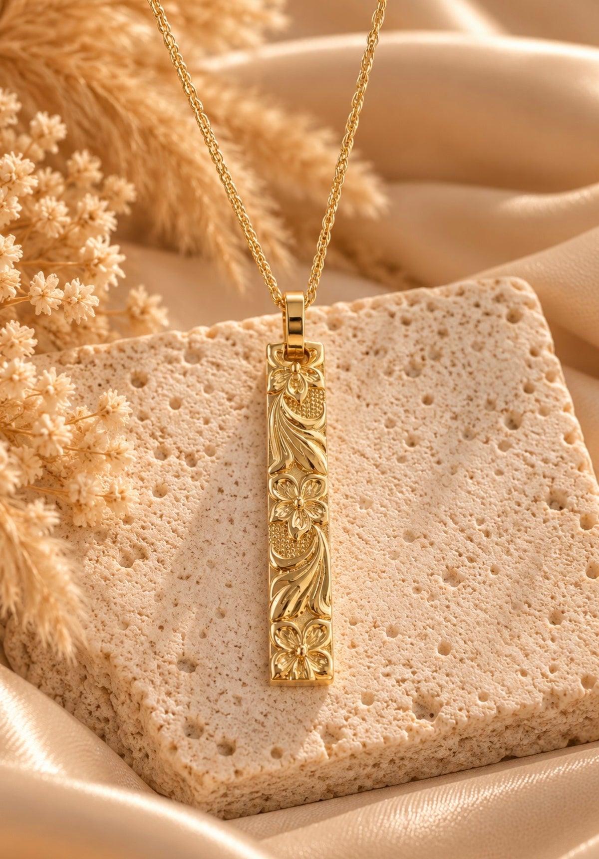 plumeria heirloom drop necklace