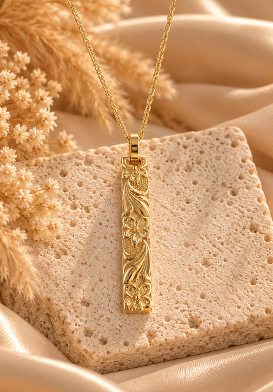 plumeria heirloom drop necklace