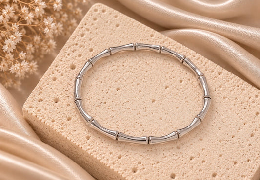 bamboo bangle silver