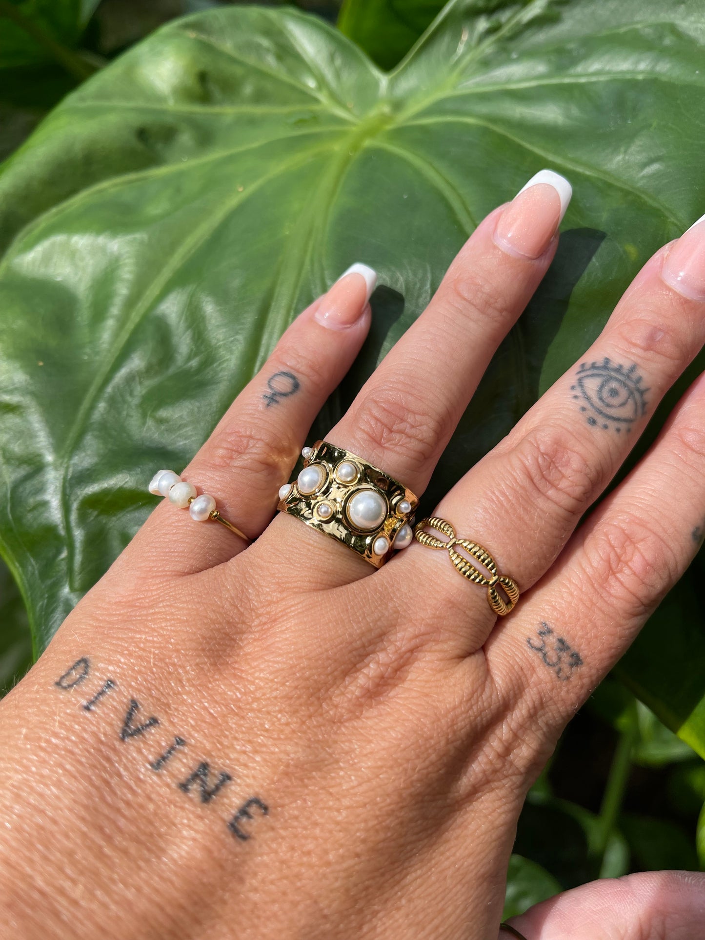 golden coral ring