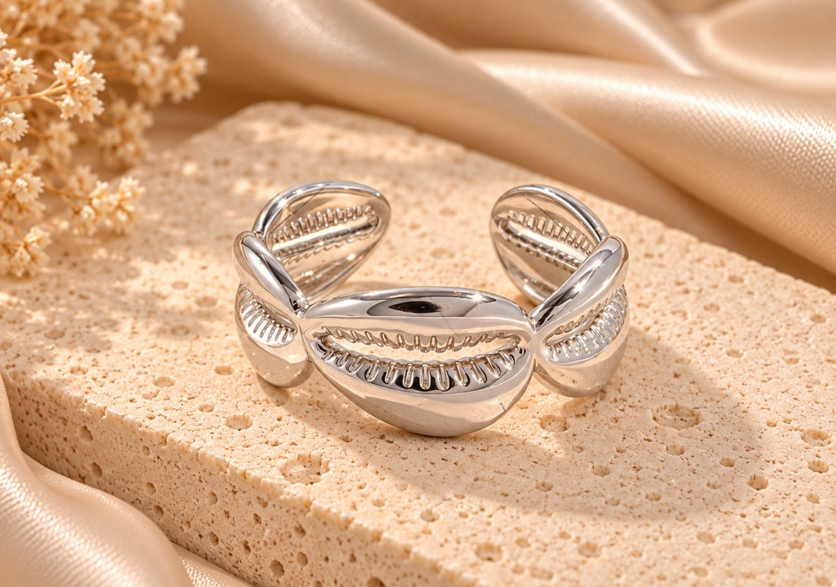cowrie ring silver