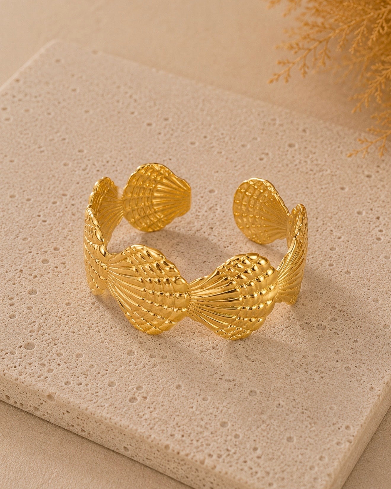 golden shell cuff