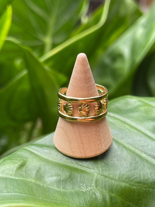 golden shell ring