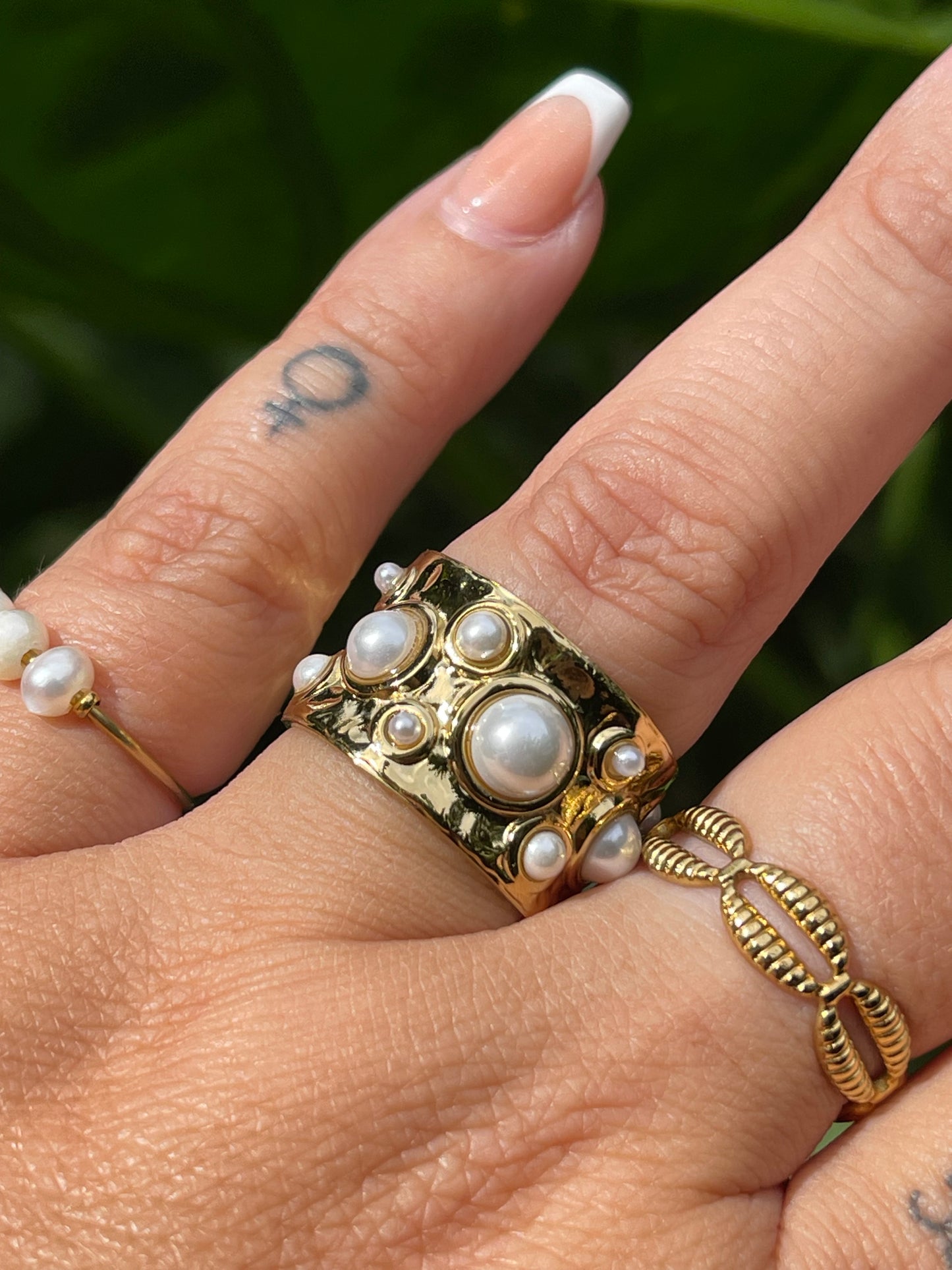 golden coral ring