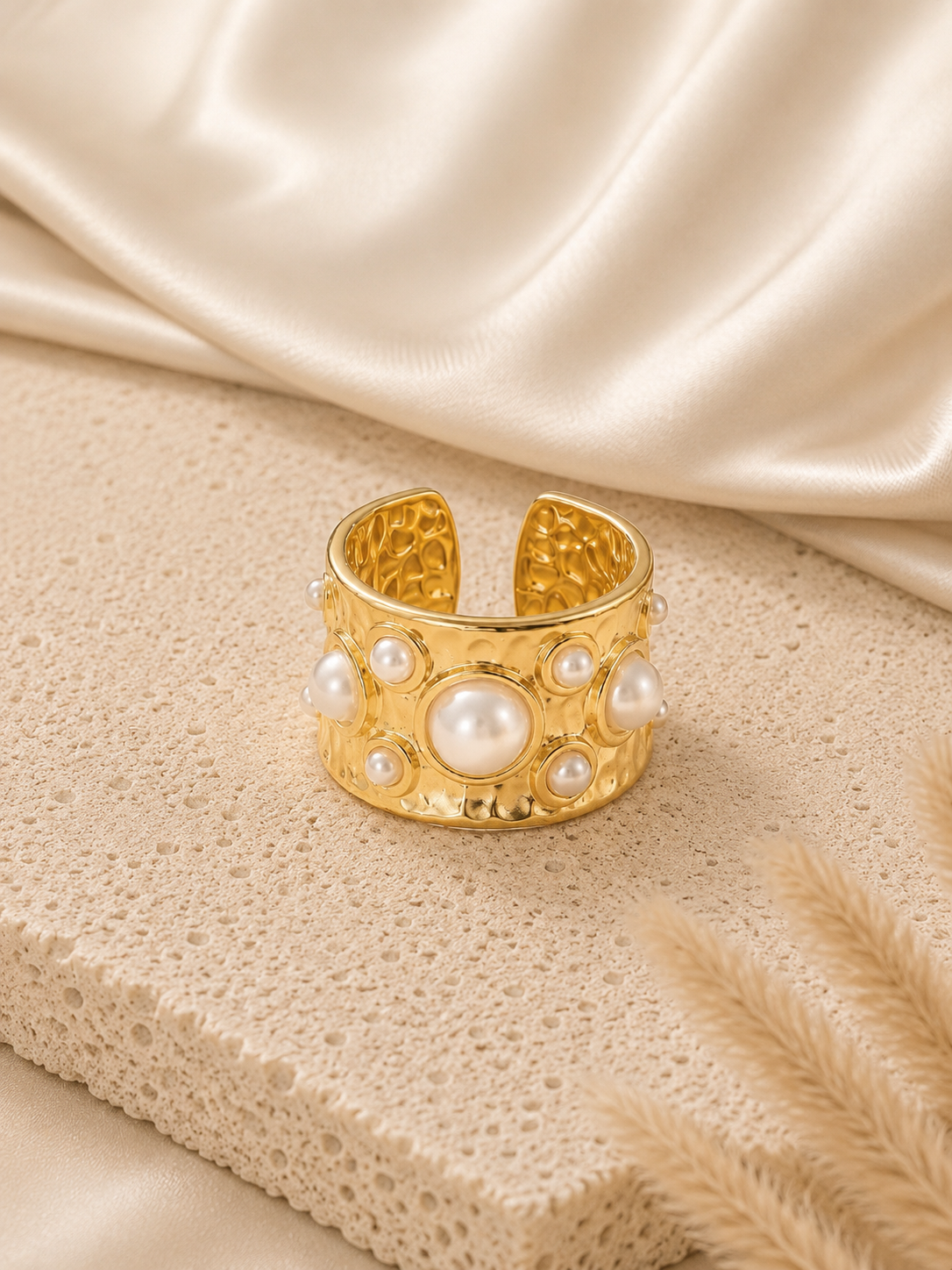 golden coral ring