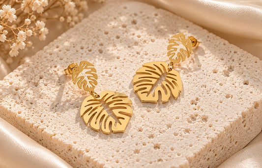 doub monstera earrings