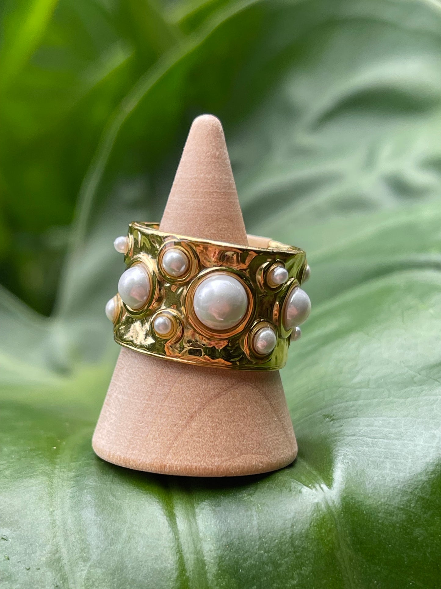 golden coral ring