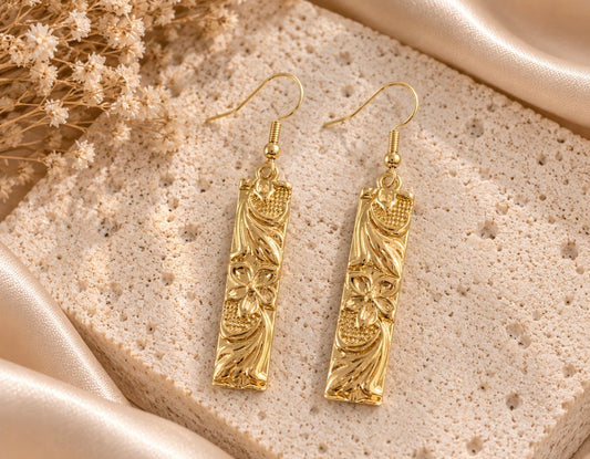 plumeria heirloom drop earrings