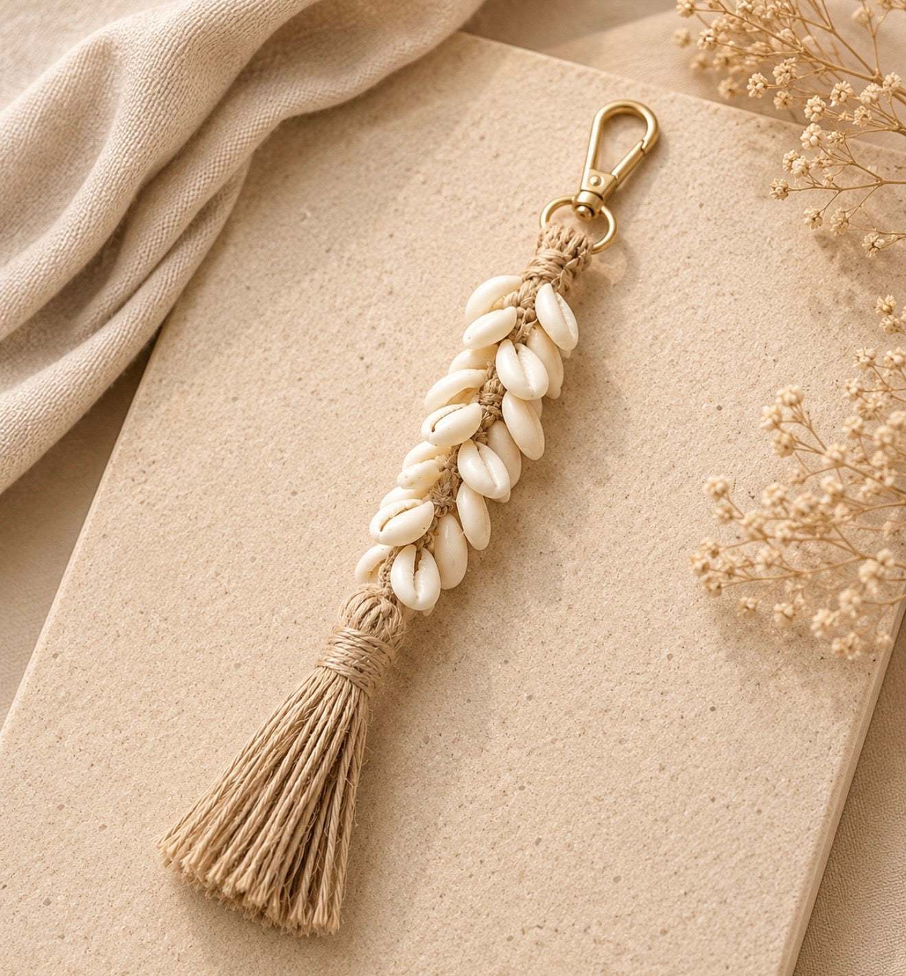 cowrie key chain