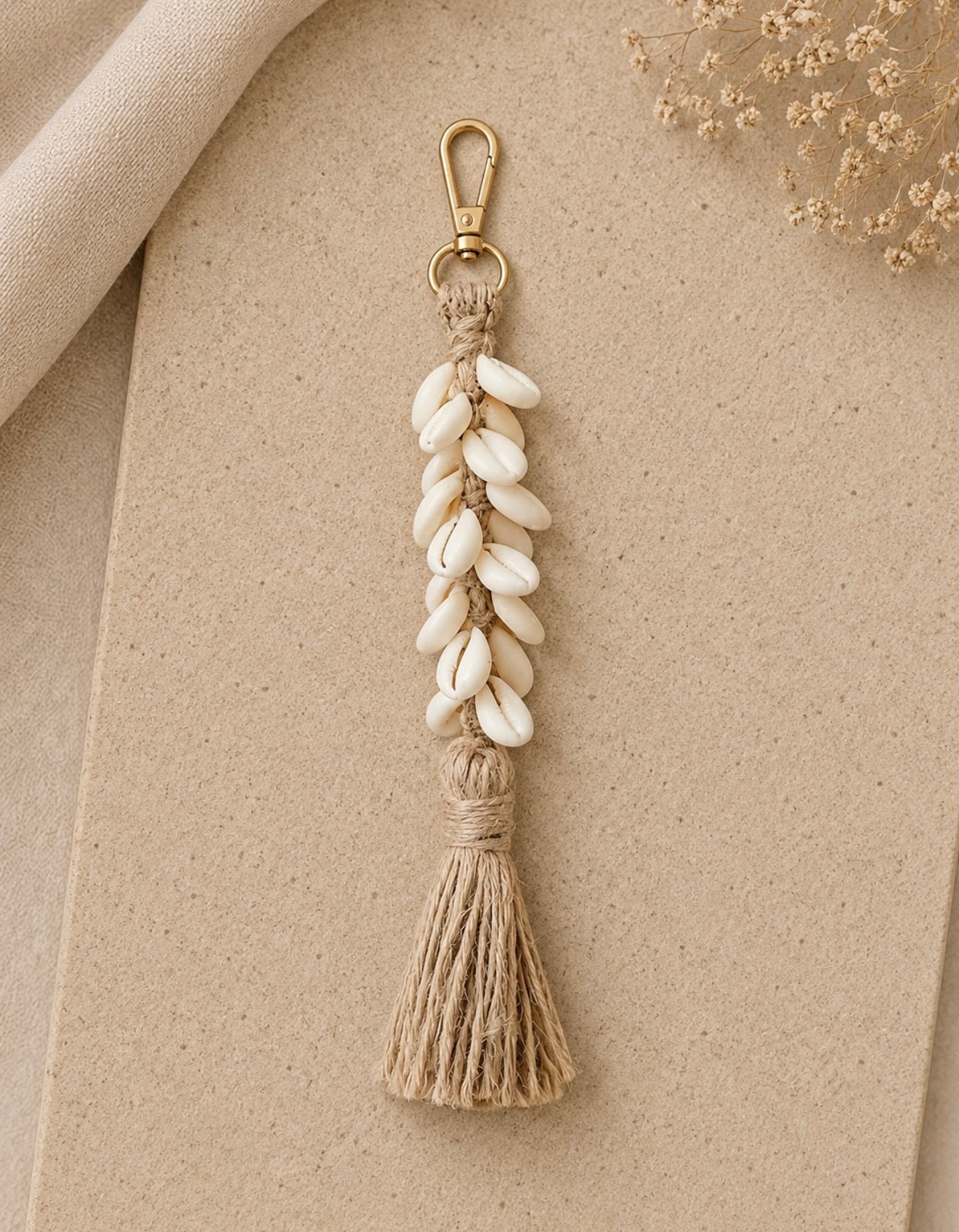 cowrie key chain