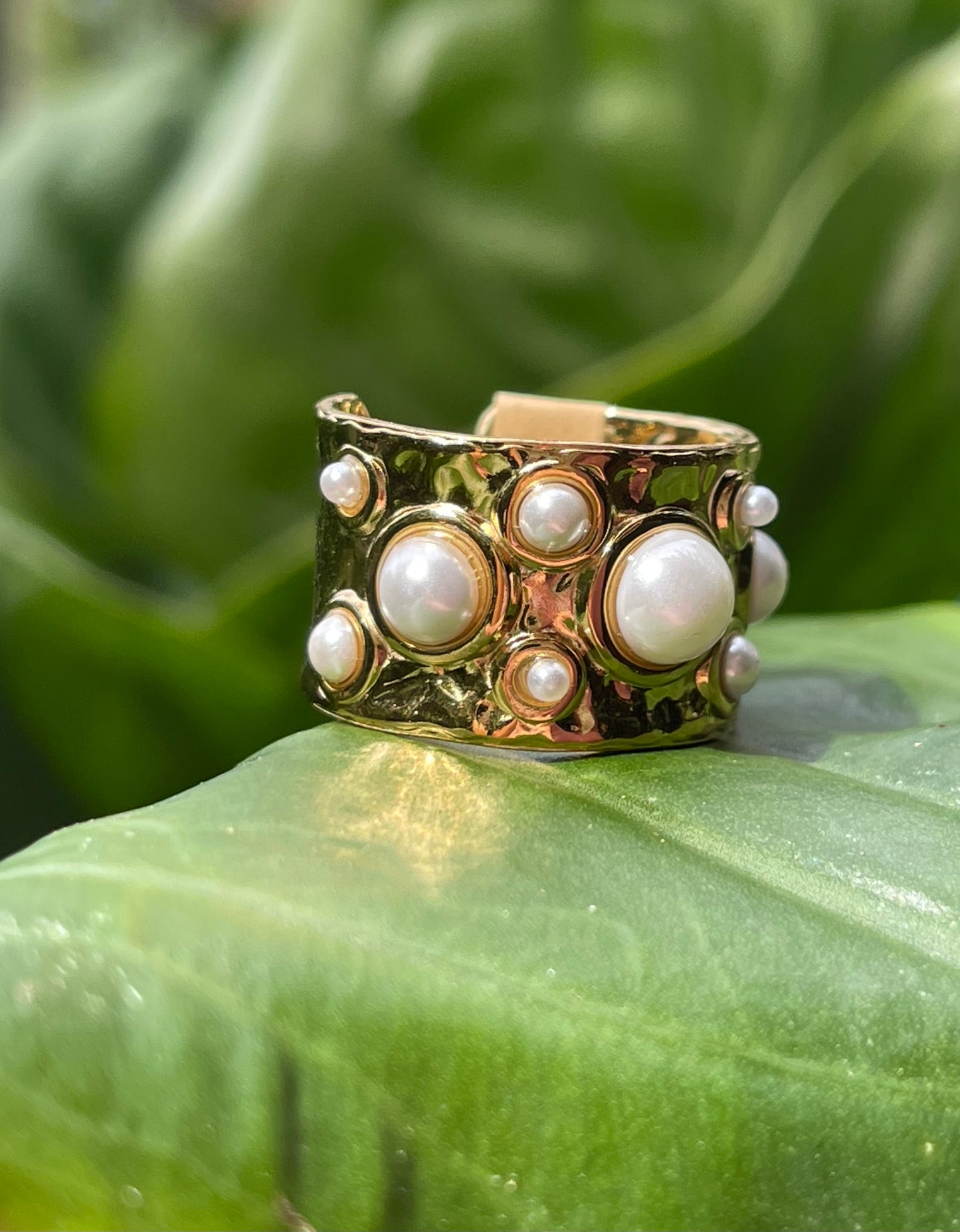 golden coral ring