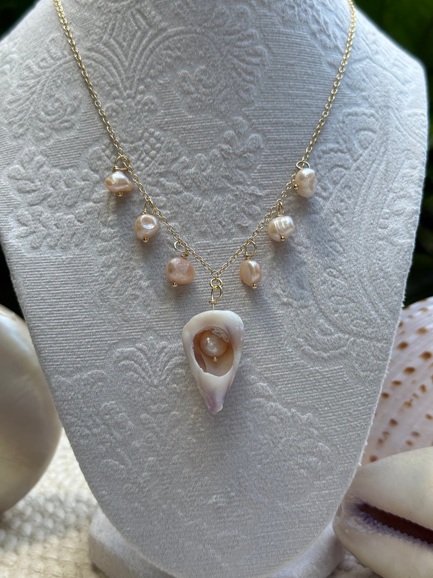 Pink Moon Puka Necklace