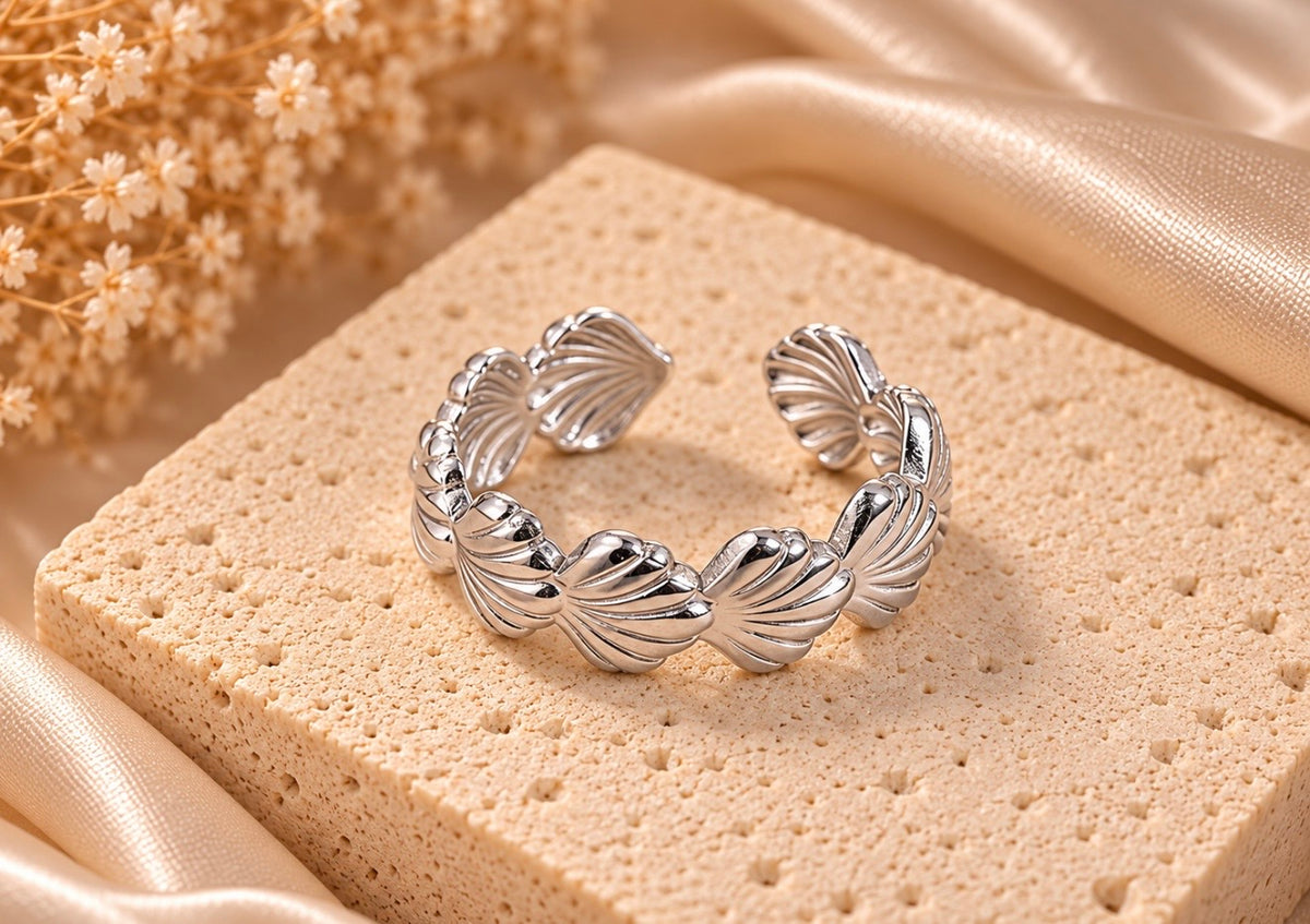 scallop ring silver